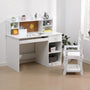 Kids Desk And Chair Set, Wooden Study Table with Storage Shelf, Bulletin Board, Keyboard Stand And Pen Holder