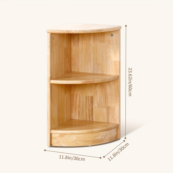 All Solid Rubber Wood Shelf - 5-Compartment 43.3\