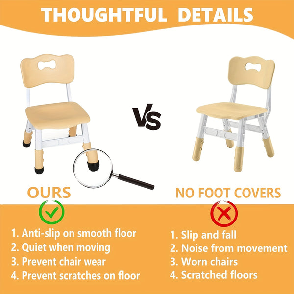 Kids Table And 4 Chair Set, Height Adjustable Table And Chair Set, Non-Slip Legs, Graffiti Desktop, Large Children Activity Table, Reading Daycare Classroom Home