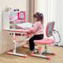 VEVOR Kids Study Chair and Desk Set, Study Desk and Chair for Kids with Bookshelf and Storage Drawer, Adjustable Height Kids Study Desk with Chair, Children Study Table for Bedroom & Study Room, Pink\u002Fblue 20.5-40.34inch\u002F20.5-43.5inch