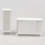 White & - Miniature Bobby Doll Storage Cabinet for Dollhouse - 16cm (6.3\