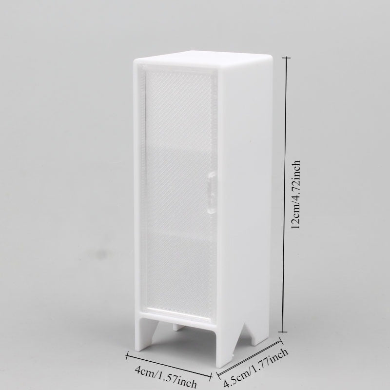 White & - Miniature Bobby Doll Storage Cabinet for Dollhouse - 16cm (6.3\