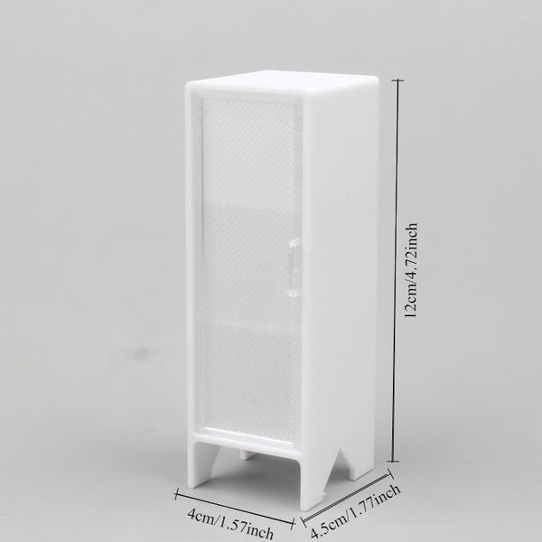 White & - Miniature Bobby Doll Storage Cabinet for Dollhouse - 16cm (6.3\