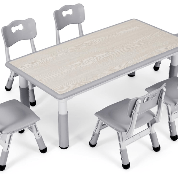 Kids Table and Chairs Set with 6 Seats for Ages 2-10 Arts & Crafts Table New