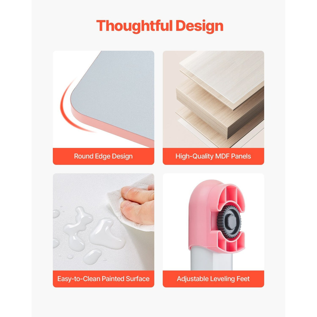 VEVOR Kids Study Chair and Desk Set, Study Desk and Chair for Kids with Bookshelf and Storage Drawer, Adjustable Height Kids Study Desk with Chair, Children Study Table for Bedroom & Study Room, Pink\u002Fblue 20.5-40.34inch\u002F20.5-43.5inch