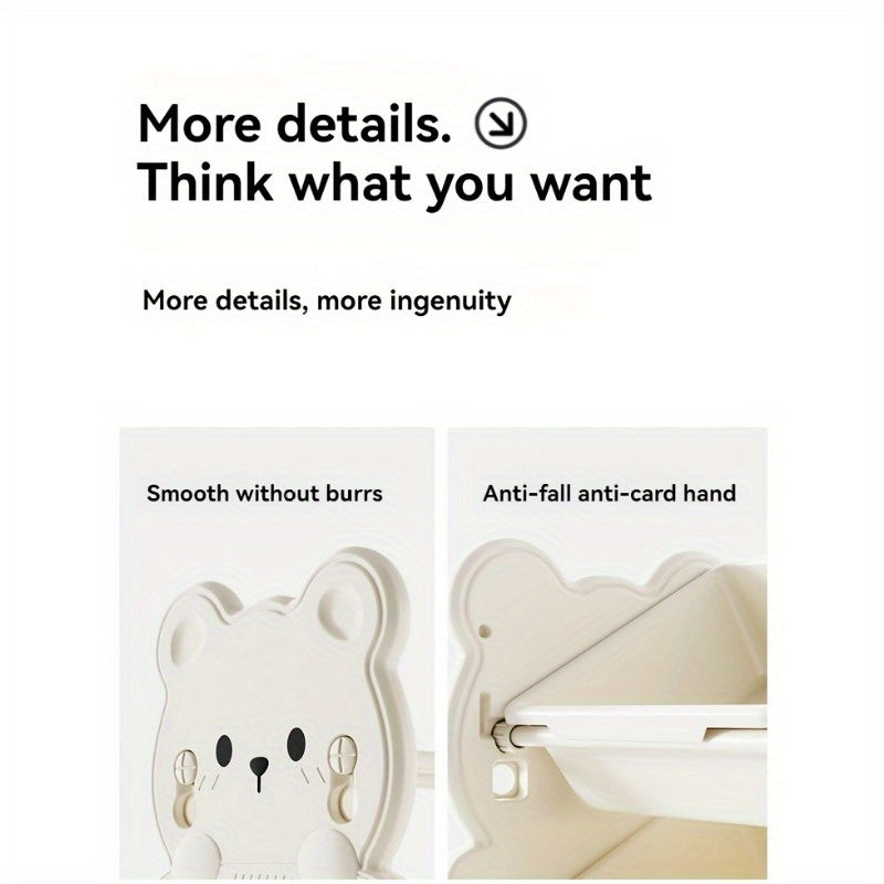 3-Tier White Plastic Organizer - Heavy-Duty Stackable Shelf with Multiple Bins, Space-Saving Modern Furniture for Playroom,, Bedroom - - Design, Easy Assembly (No Tools), Compact Bookcase &