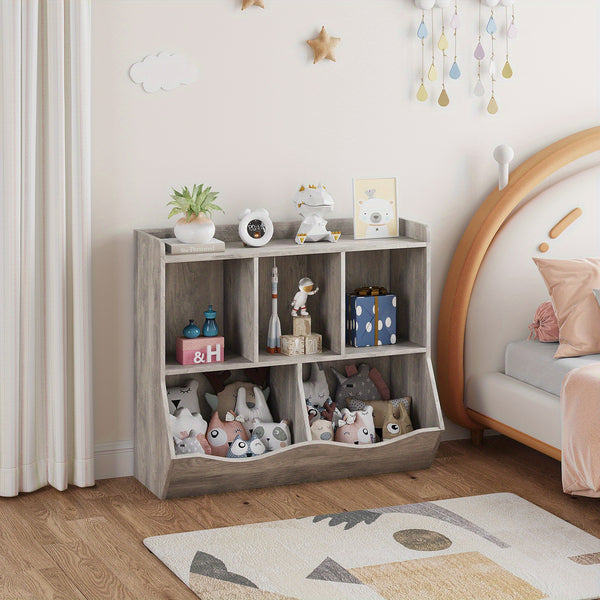 Kids Bookshelf and Bookcase Toy Storage Multi Shelf with Cubby Organizer Cabinet for Boys Girls, for Children Playroom Hallway Kindergarten School