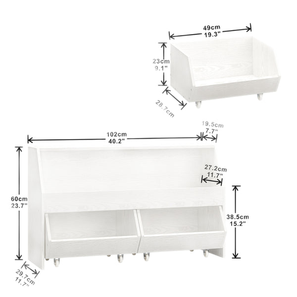 Storage and Organizer, Muti-Functional Bookcase and Storage Bin with Moveable Drawers, Storage Carbinet White, Storage Drawer Units
