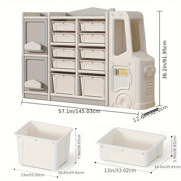 Bedroom Storage Cabinet, Miscellaneous Storage Rack, Large Capacity Classified Storage Rack, Decorative Storage Cabinet With 10 Storage Baskets And Two Enclosed Cabinets