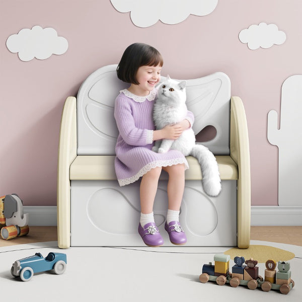 Plastic Toy Storage Organizer with Bench & Leaf Backrest, Playroom Furniture, Playroom Organization, Storage Bins, Toy Box, Toy Storage Box, Toybox, Playroom Must Haves, Small Space Organization, Toy Cabinet, Toy Container, Toy Organiser, Toy Storge