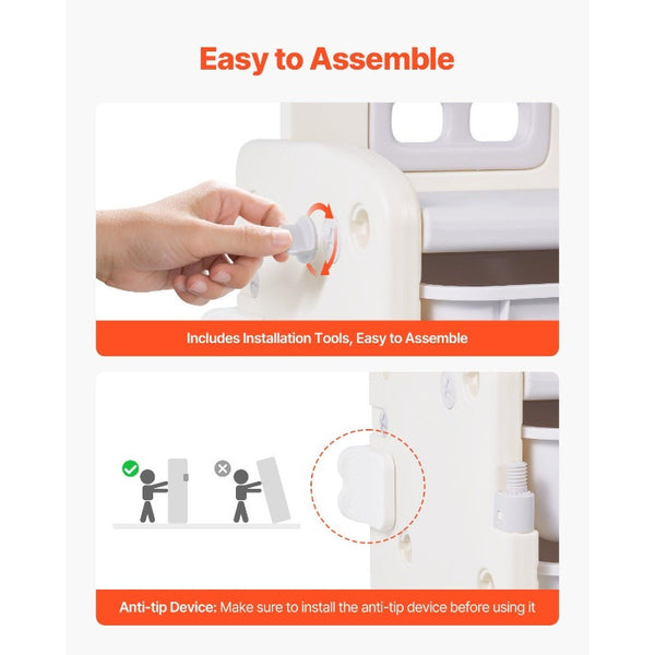 Serve with heart Toy Storage with Bookshelf 4-Tier Large Toy Storage Organizer with 10 Plastic Movable Bins Cubby Cabinet with Bookshelf and Drawing Board for Study Room Playroom Classroom Nursery Focus on quality