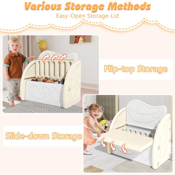 Plastic Toy Storage Organizer with Bench & Leaf Backrest, Playroom Furniture, Playroom Organization, Storage Bins, Toy Box, Toy Storage Box, Toybox, Playroom Must Haves, Small Space Organization, Toy Cabinet, Toy Container, Toy Organiser, Toy Storge