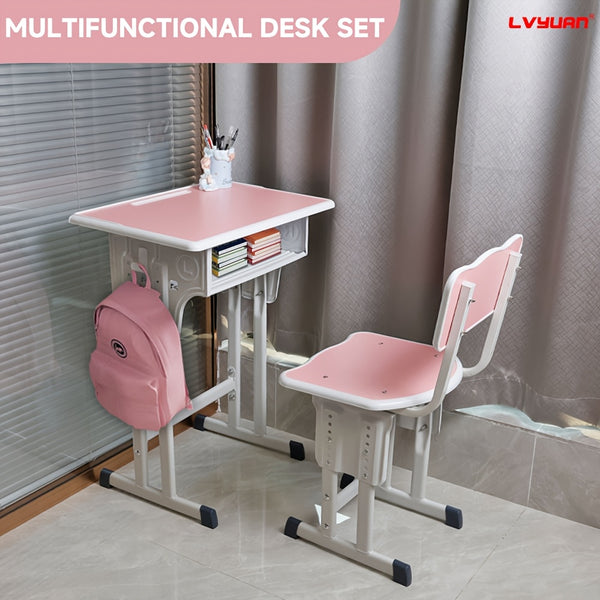 Children'S Study Table And Chair Set, Kids Table And Chair Set, Height Adjustable Desk For Kids, Table And Chairs For Kids - With Ergonomic Design, Suitable For Children, Primary School Students And Teenagers Aged 3-18 Years Old