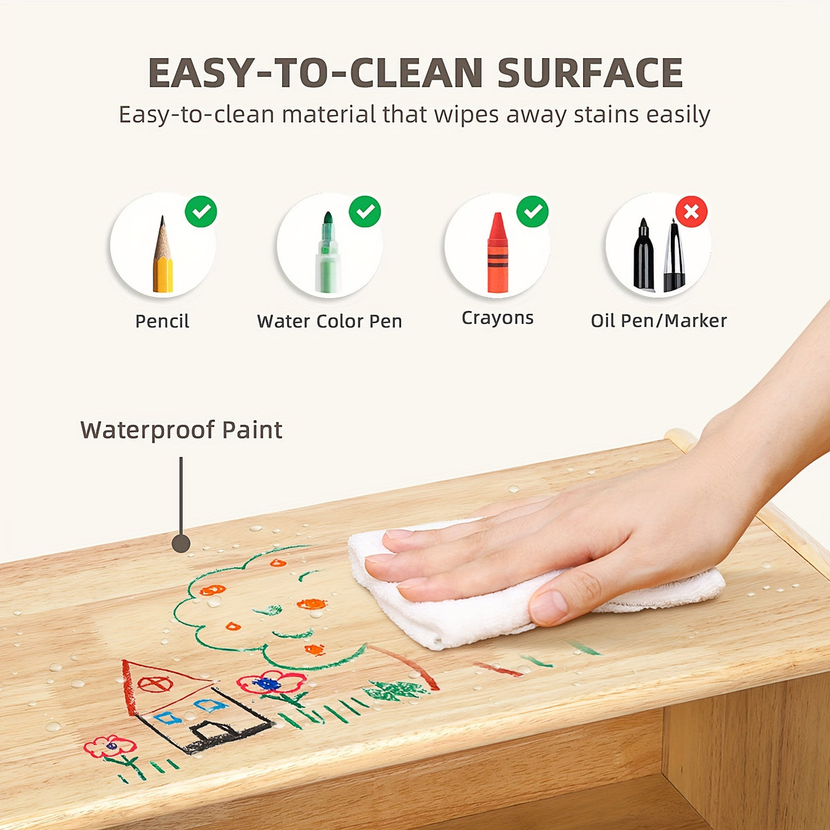 All Solid Rubber Wood Shelf - 5-Compartment 43.3\