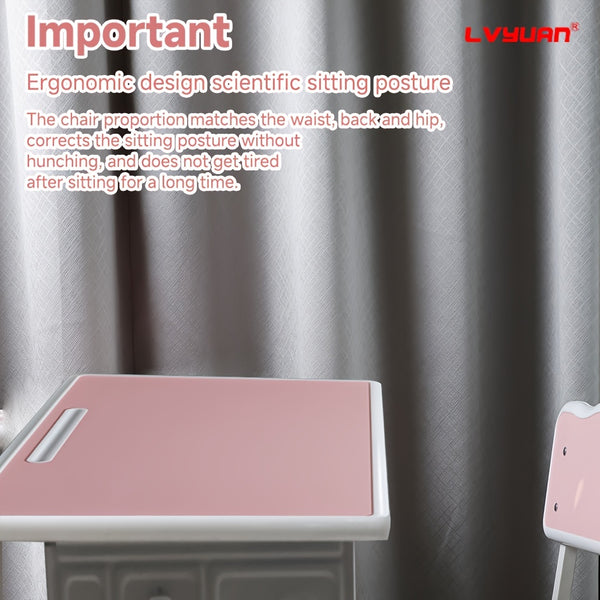 Children'S Study Table And Chair Set, Kids Table And Chair Set, Height Adjustable Desk For Kids, Table And Chairs For Kids - With Ergonomic Design, Suitable For Children, Primary School Students And Teenagers Aged 3-18 Years Old