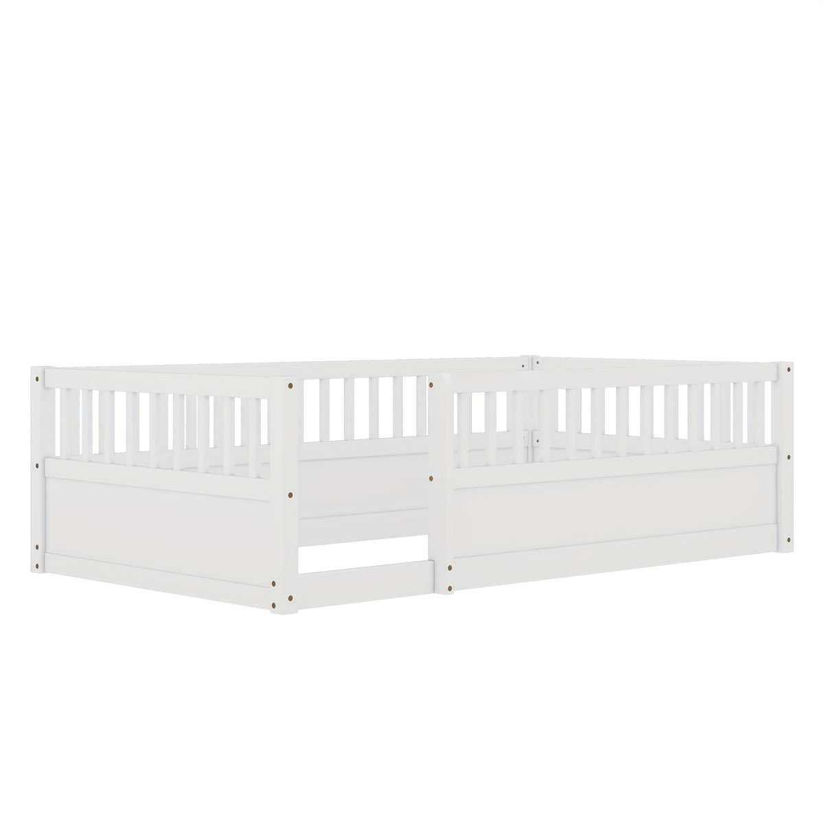 Wooden Floor Bed & Raised Panel Twin