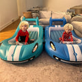 Inflatable Kids Bed with Sides - Race Car Design Portable Travel Bed with Hand Pump, Durable Plastic Construction & Safety Rails, Indoor\u002FOutdoor Air Mattress for Camping, Hotels, Home Use - No Assembly Required, Lightweight & Easy Setup