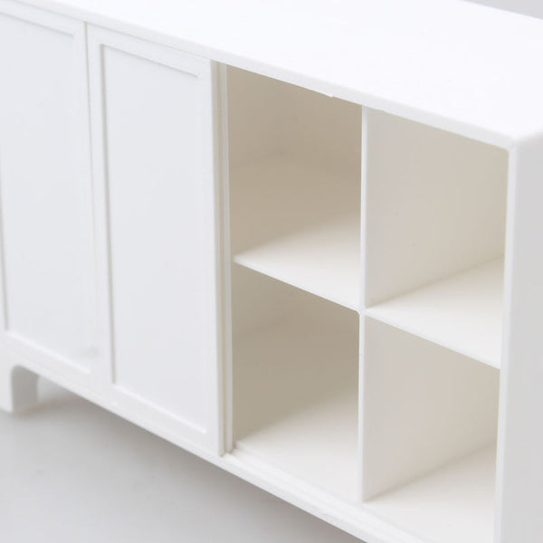 White & - Miniature Bobby Doll Storage Cabinet for Dollhouse - 16cm (6.3\