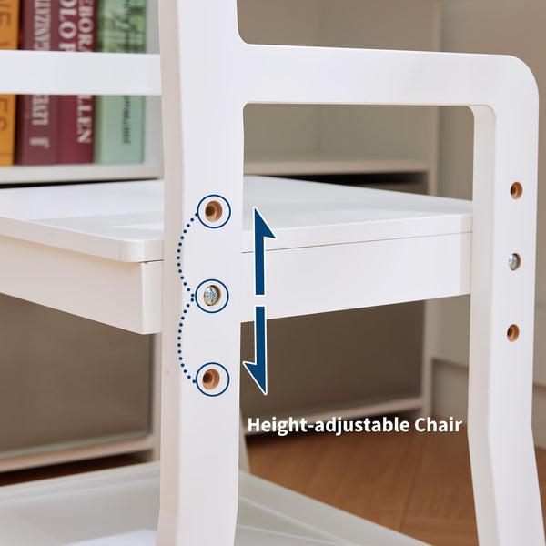 Kids Study Desk And Chair Set, Corner Study Desk For Children