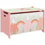 Storage Box with Lid, Toy Chest Storage Organizer with Safety Hinge, Cute Animal Design, Pink
