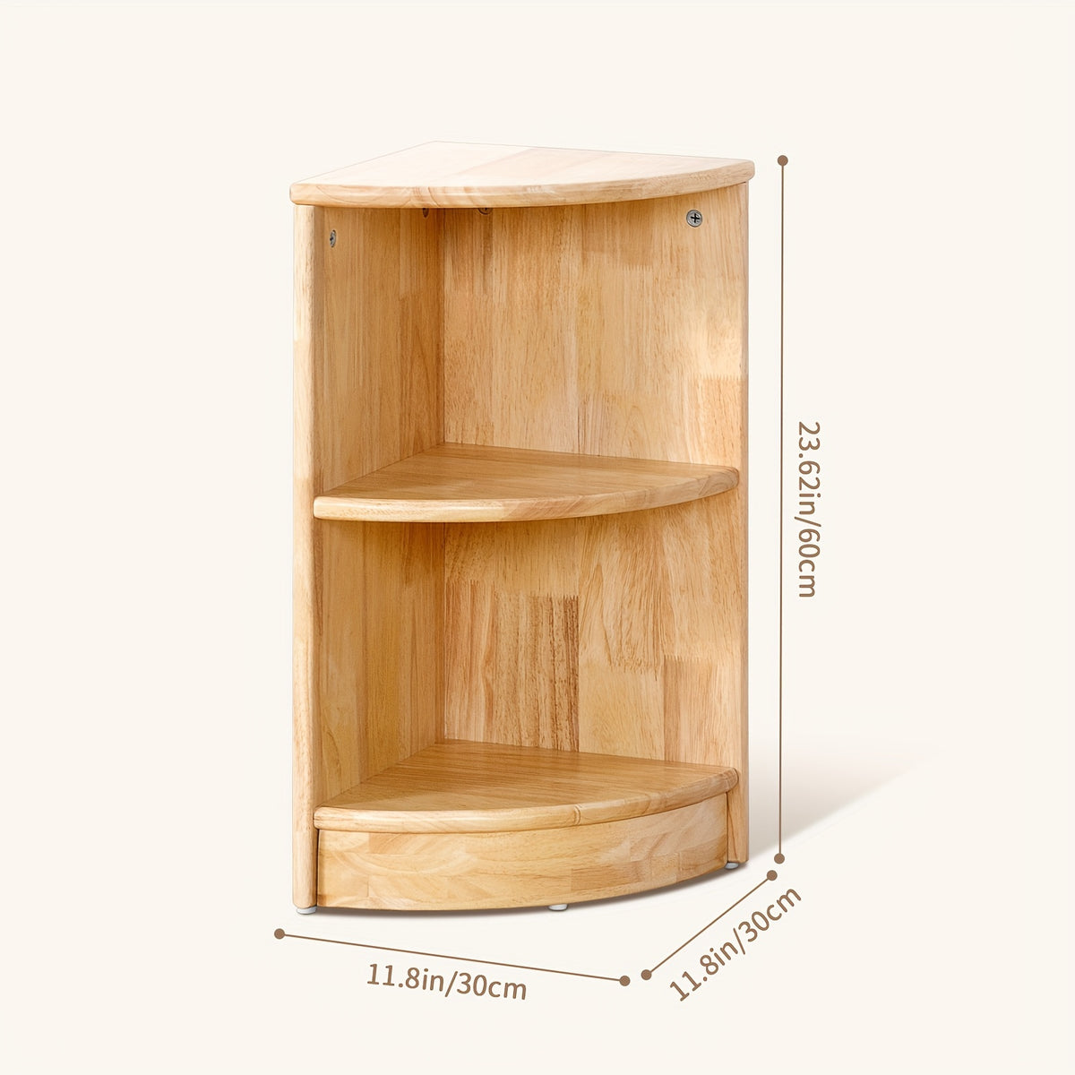 All Solid Rubber Wood Shelf - 5-Compartment 43.3\