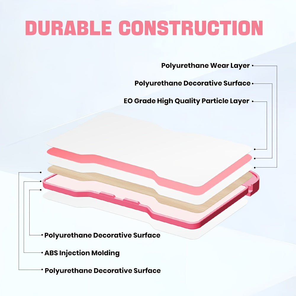 Study Table And Chair Set - Height-adjustable, Tilting Tabletop, Ergonomically Designed Table And Chair for Kids, Primary School Students And Teenagers Aged 3-18 Years (pink, Blue, Grey). Car Accessories, Christmas Gifts