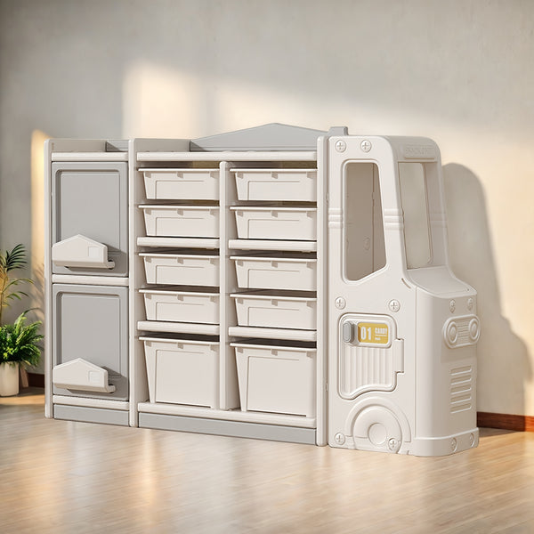 Bedroom Storage Cabinet, Miscellaneous Storage Rack, Large Capacity Classified Storage Rack, Decorative Storage Cabinet With 10 Storage Baskets And Two Enclosed Cabinets