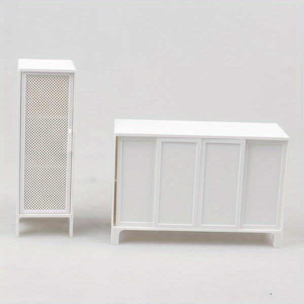 White & - Miniature Bobby Doll Storage Cabinet for Dollhouse - 16cm (6.3\