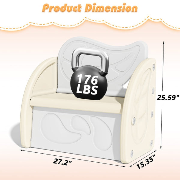 Plastic Toy Storage Organizer with Bench & Leaf Backrest, Playroom Furniture, Playroom Organization, Storage Bins, Toy Box, Toy Storage Box, Toybox, Playroom Must Haves, Small Space Organization, Toy Cabinet, Toy Container, Toy Organiser, Toy Storge