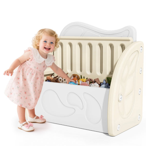 Plastic Toy Storage Organizer with Bench & Leaf Backrest, Playroom Furniture, Playroom Organization, Storage Bins, Toy Box, Toy Storage Box, Toybox, Playroom Must Haves, Small Space Organization, Toy Cabinet, Toy Container, Toy Organiser, Toy Storge