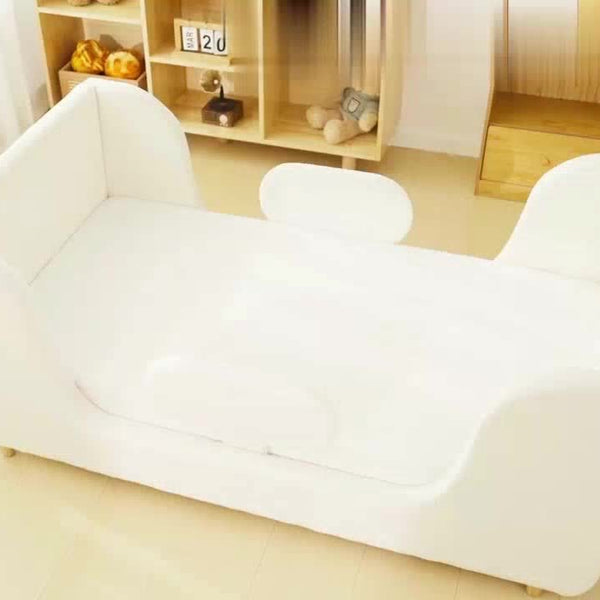 LILYPELLE Toddler Velvet Floor Bed, Child Bed For Kids With Extra Broad, Crib Size Toddler Bed, Velvet Bed Frame, Mat Is Not Included