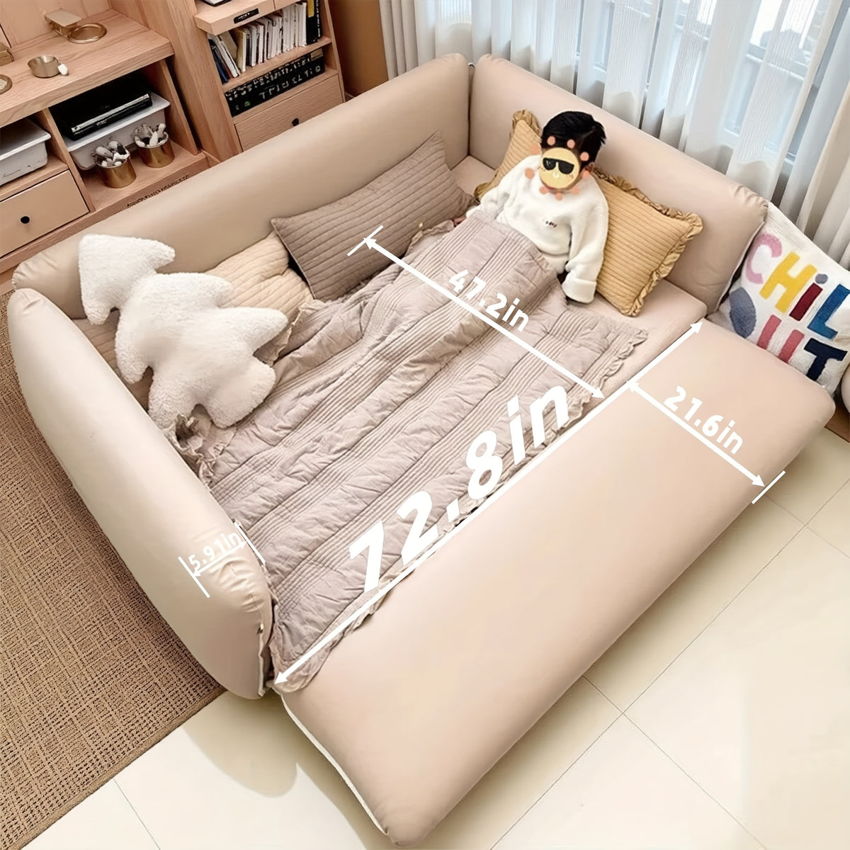 Portable Play Tent Bed with Detachable Canopy & Cushioned - Soft White Bed &, Indoor\u002FOutdoor Use, Sponge Guardrails - Bed Frame, Playhouse & Room