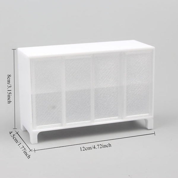 White & - Miniature Bobby Doll Storage Cabinet for Dollhouse - 16cm (6.3\