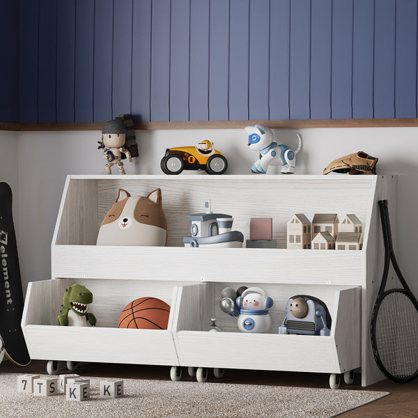 Storage and Organizer, Muti-Functional Bookcase and Storage Bin with Moveable Drawers, Storage Carbinet White, Storage Drawer Units