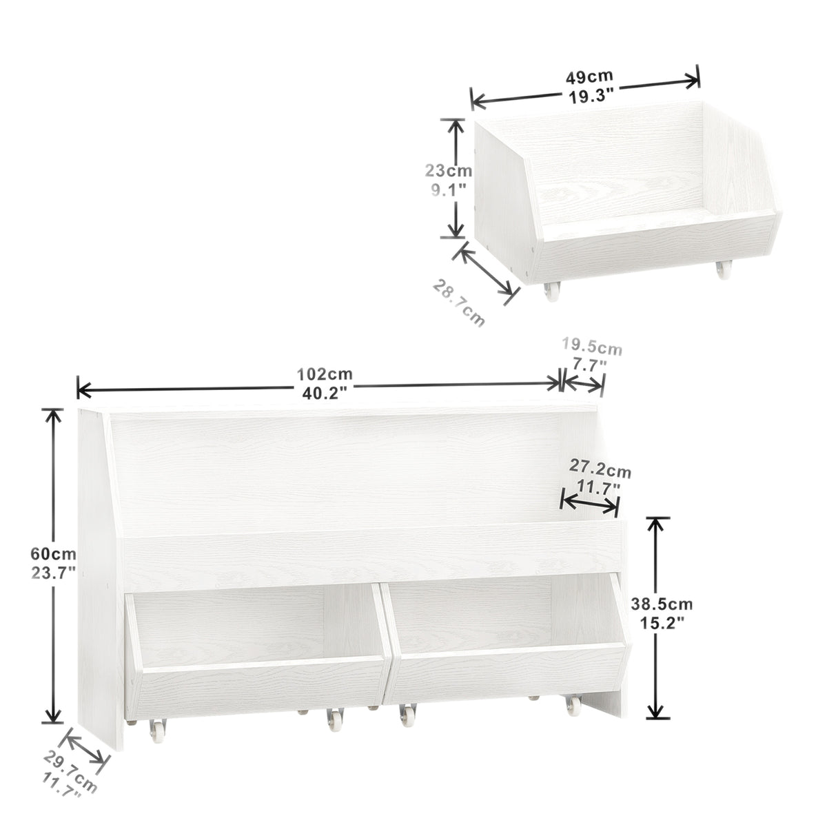 Storage and Organizer, Muti-Functional Bookcase and Storage Bin with Moveable Drawers, Storage Carbinet White, Storage Drawer Units
