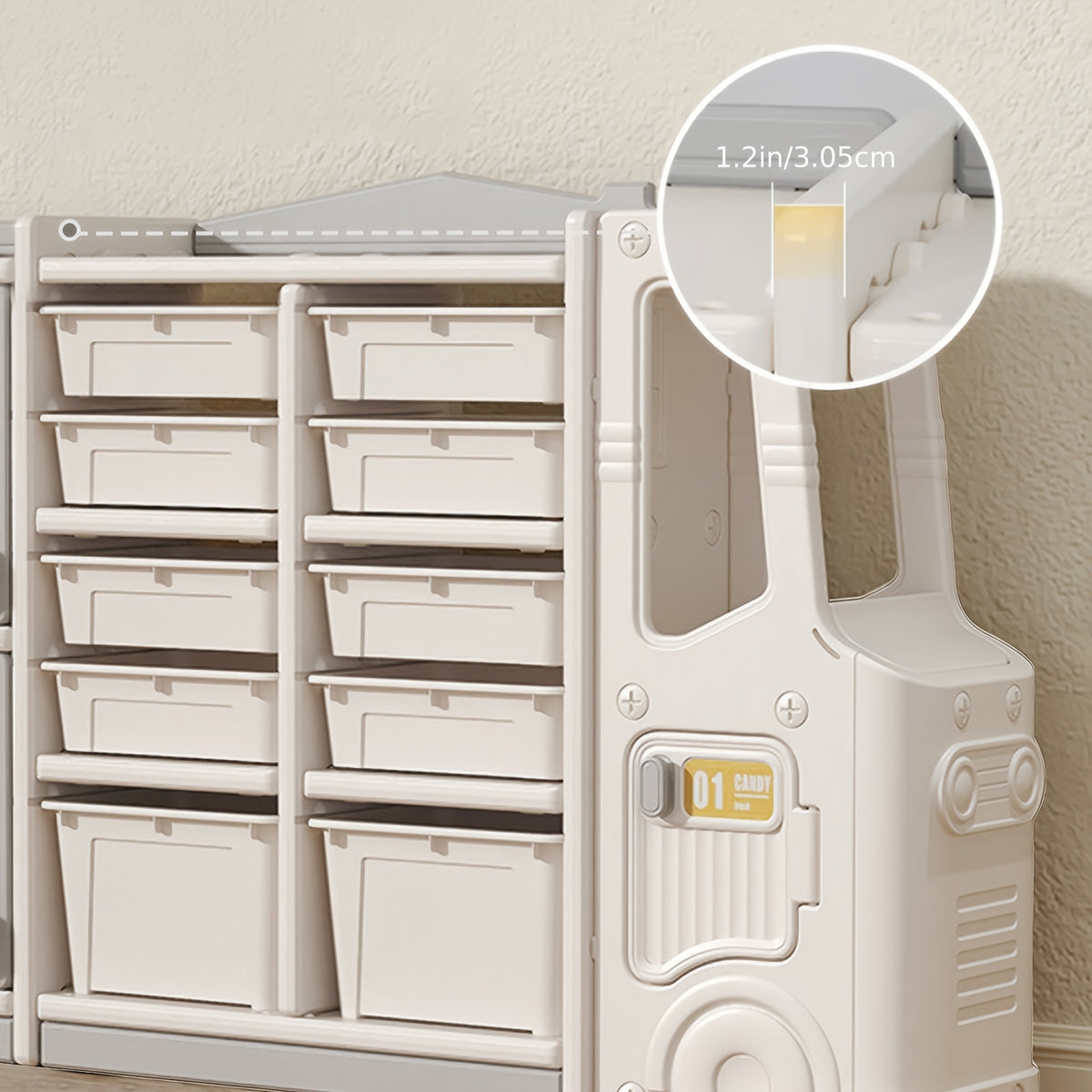 Bedroom Storage Cabinet, Miscellaneous Storage Rack, Large Capacity Classified Storage Rack, Decorative Storage Cabinet With 10 Storage Baskets And Two Enclosed Cabinets