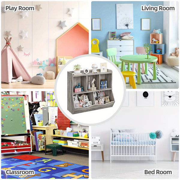 Kids Bookshelf and Bookcase Toy Storage Multi Shelf with Cubby Organizer Cabinet for Boys Girls, for Children Playroom Hallway Kindergarten School