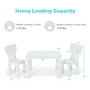 MULTIGOT 3pcs Kids Table and Chairs Set, Lightweight Plastic Children Activity Center for Reading, Writing, Painting, Snack Time, Kids Furniture Art Study Desk & Chairs Set for -7
