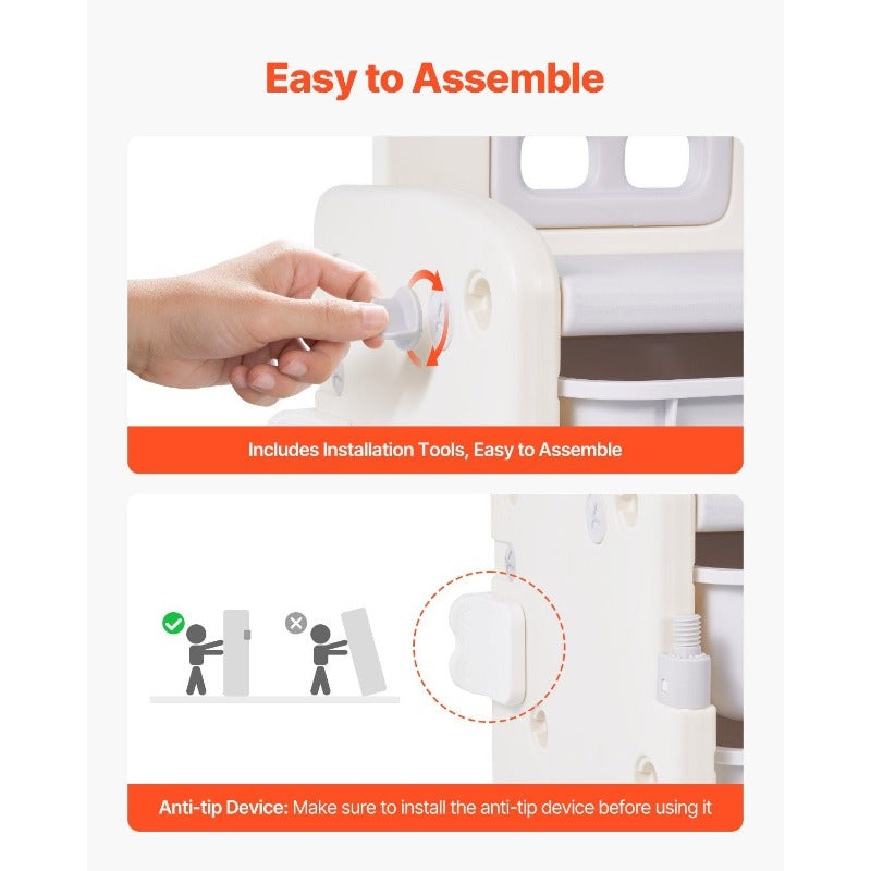 Serve with heart Toy Storage with Bookshelf 4-Tier Large Toy Storage Organizer with 10 Plastic Movable Bins Cubby Cabinet with Bookshelf and Drawing Board for Study Room Playroom Classroom Nursery Focus on quality