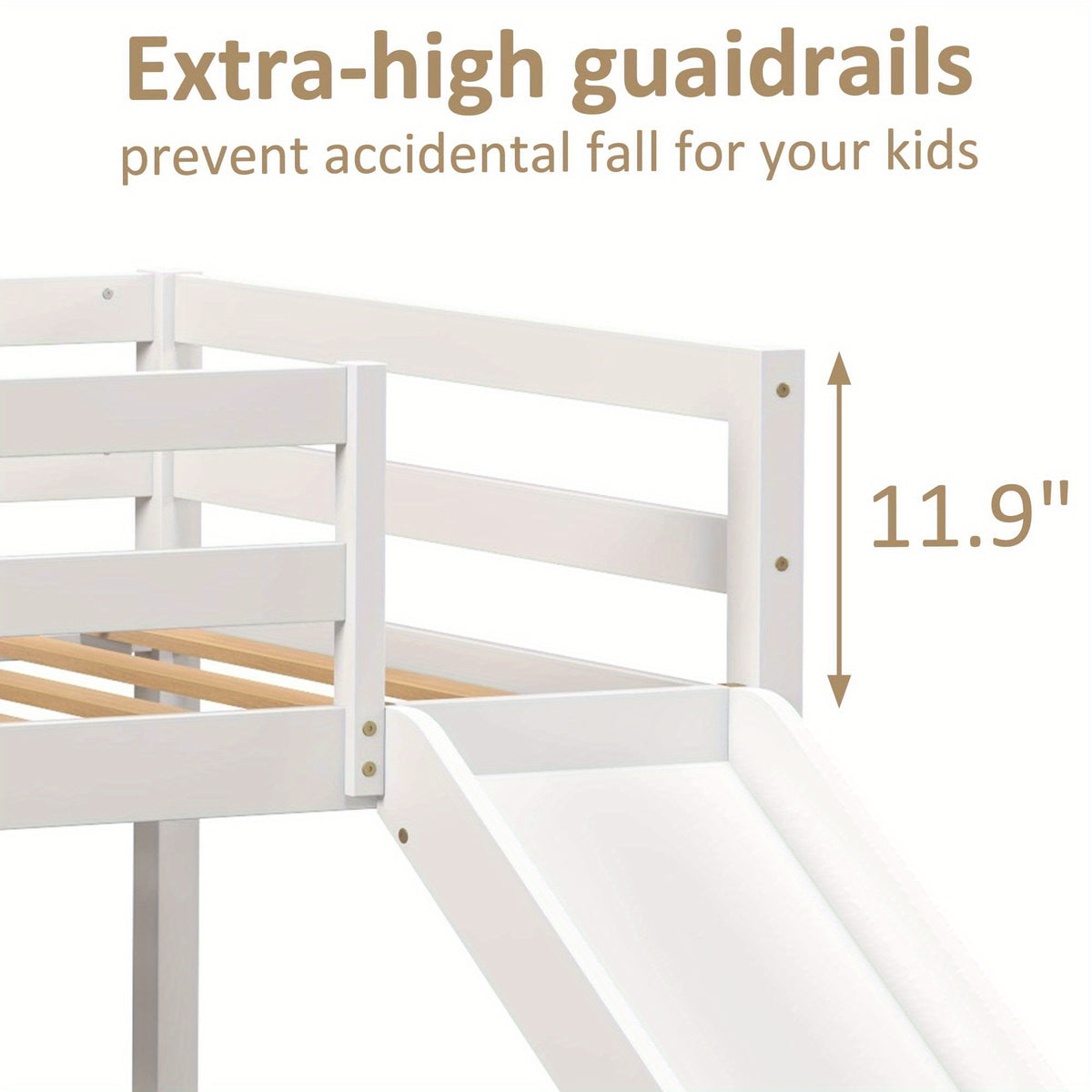 Wooden double-decker loft bed with ladder and storage space, suitable for Youngsters and Youngsters