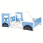 Bellemave Full Size Car Bed with Headboard & Footboard, 4-Side Rails - Sturdy Wood & MDF Construction, Blue Race Car Design Bed Frame with Safety Rails, Easy Assembly, No Box Spring Needed, Modern Bedroom Furniture & Teens (Ages 6+) - Durable Bed fo