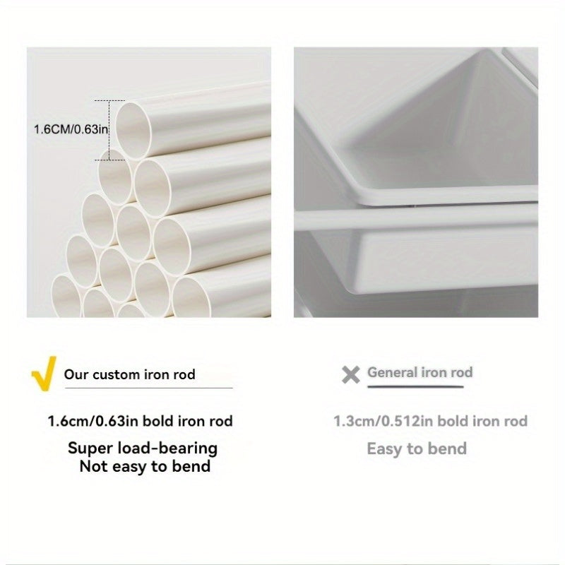 3-Tier White Plastic Organizer - Heavy-Duty Stackable Shelf with Multiple Bins, Space-Saving Modern Furniture for Playroom,, Bedroom - - Design, Easy Assembly (No Tools), Compact Bookcase &