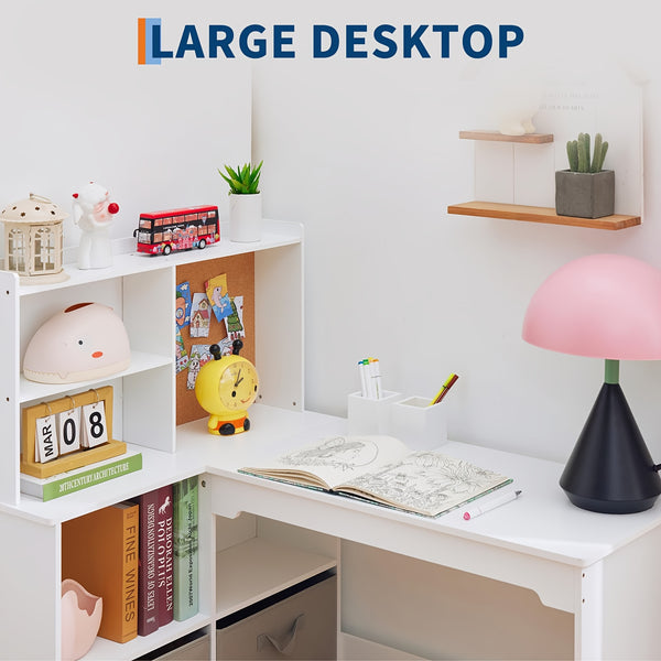 Kids Study Desk And Chair Set, Corner Study Desk For Children