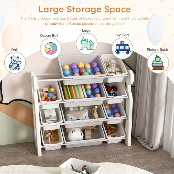Montary Youngsters' Toy Storage Organizer with 12 Bins: A Multi-Functional Nursery Organizer And Youngsters' Furniture Set, Toy Storage with Shelf, And 12 Toy Bins, Perfect for Playrooms And Youngsters' Rooms (White).