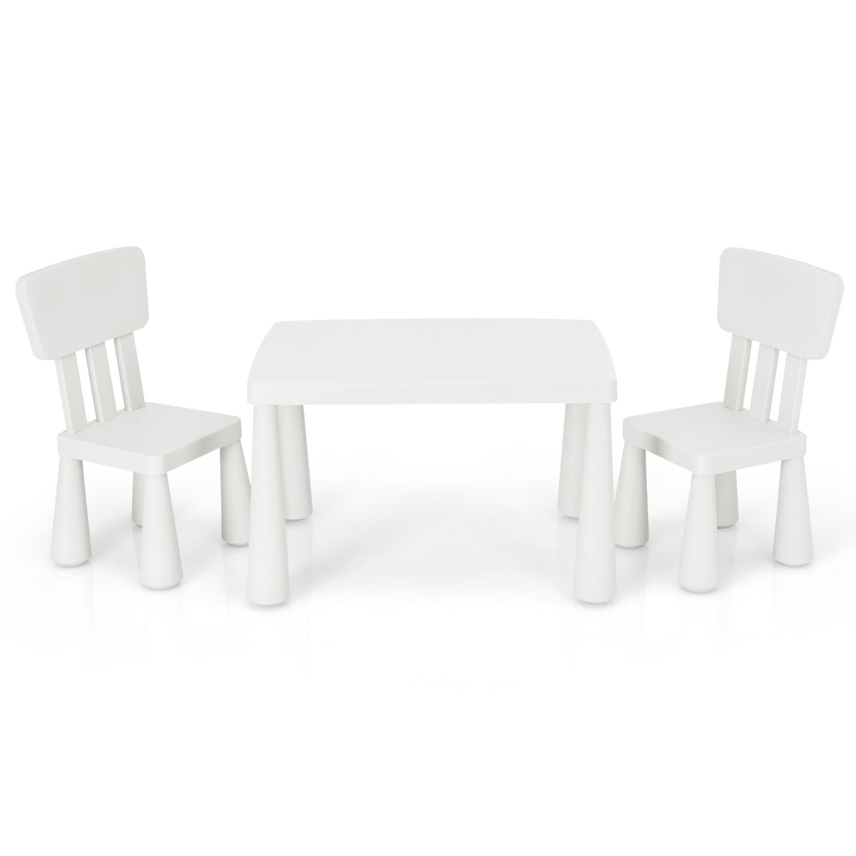 MULTIGOT 3pcs Kids Table and Chairs Set, Lightweight Plastic Children Activity Center for Reading, Writing, Painting, Snack Time, Kids Furniture Art Study Desk & Chairs Set for -7